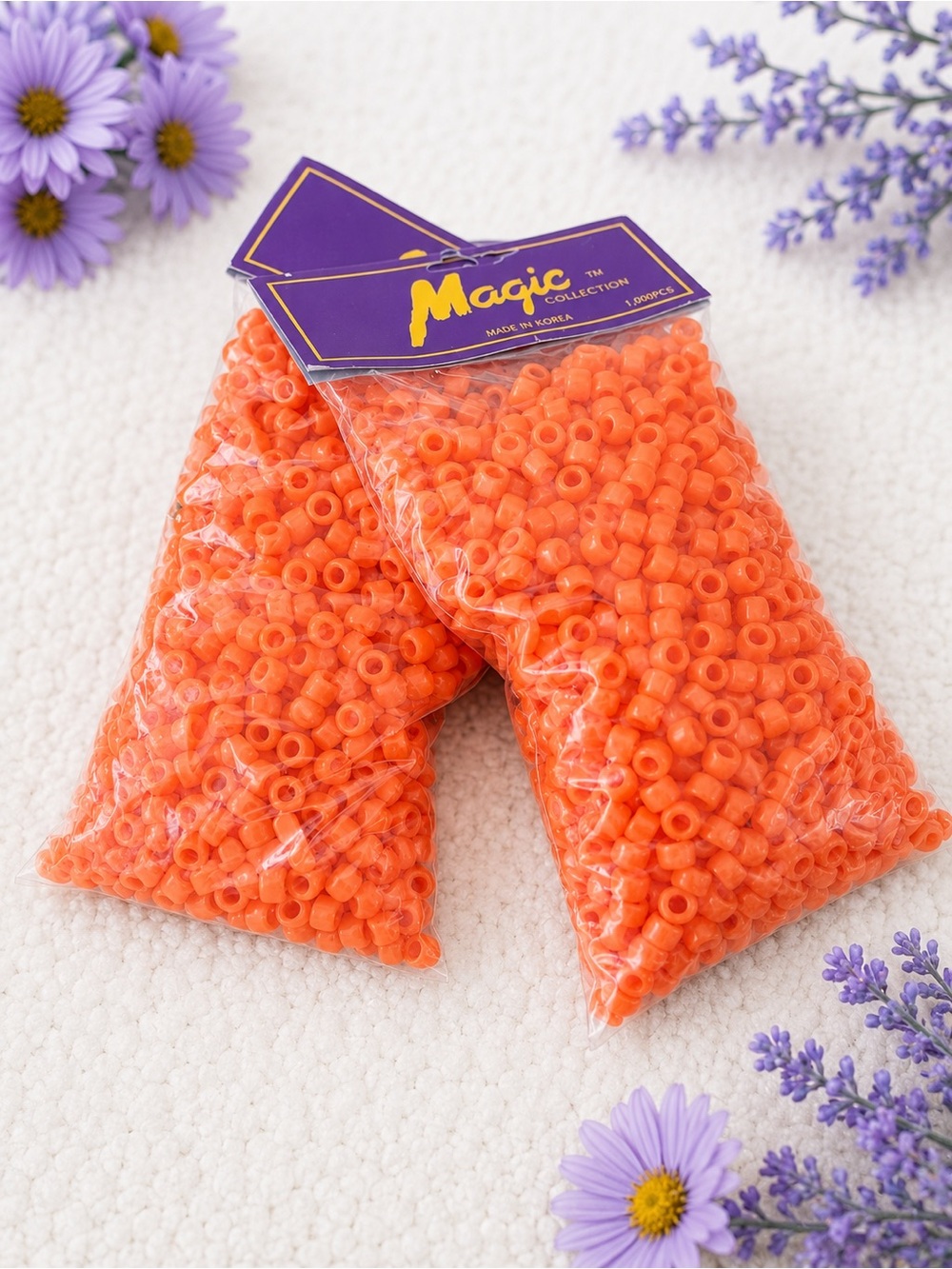 2000 Magic Bright Orange Craft Beads for Party Favors